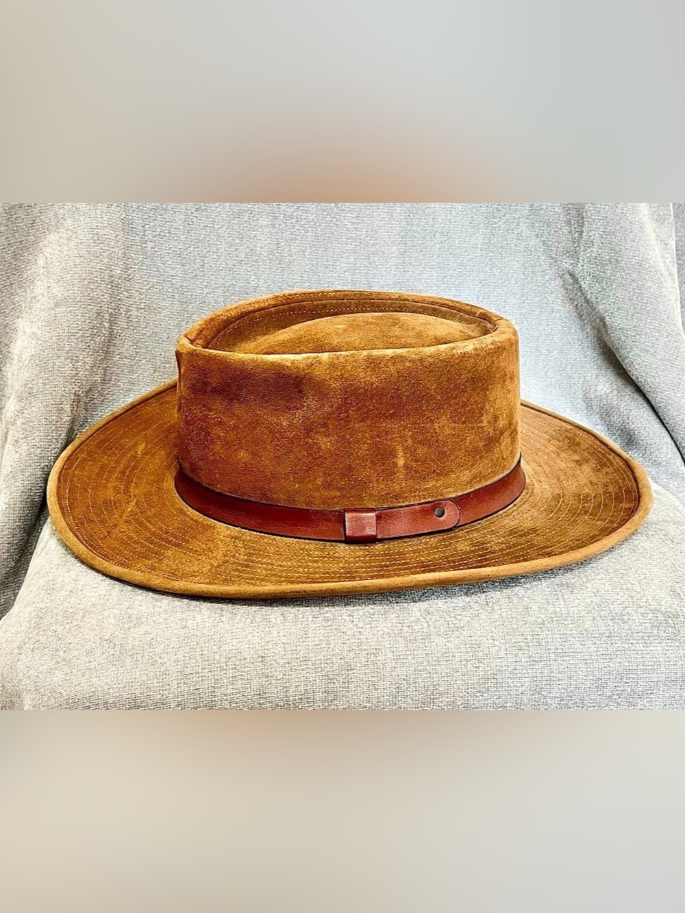 J.Crew Oarsman Suede Leather Hat Brown Medium Vintage